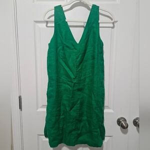 J. Crew Linen Shift V Neck Dress XS
